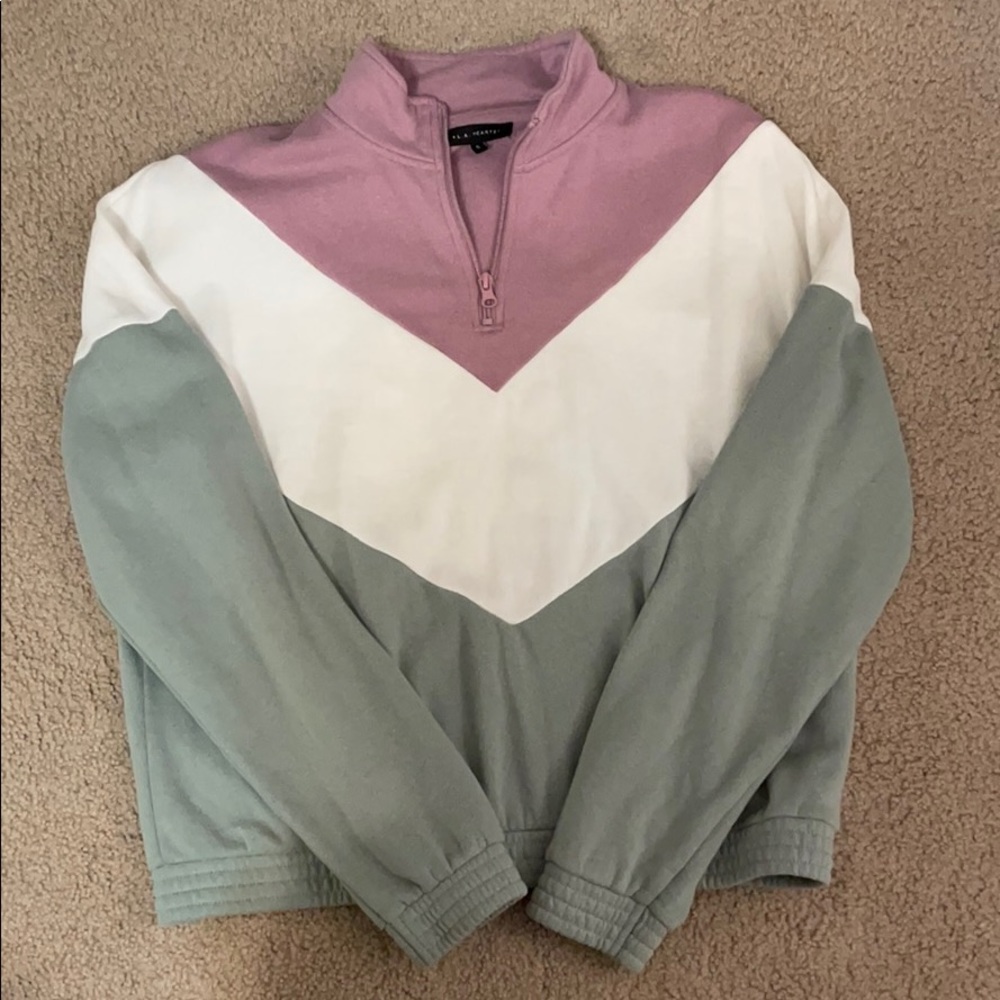 Pac Sun LA Hearts 1/4 Zip Sweatshirt